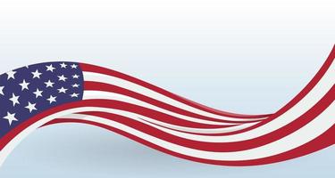 VS wuivende nationale vlag. moderne ongebruikelijke vorm. ontwerpsjabloon voor decoratie van flyer en kaart, poster, banner en logo. geïsoleerde vectorillustratie vector