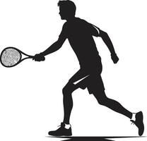 macht dienen pro insigne tennis speler vector logo voor aas server dichtslaan dunk gevoel kam mannetje tennis speler icoon in atletisch het formulier