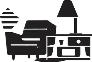 stedelijk zenit insigne vector logo voor modieus modern ontspannende stoel rustig trends kam strak lounge stoel vector icoon voor kalmte ruimten