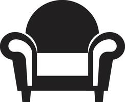 comfort oase insigne modern stoel vector icoon voor hedendaags ontspanning zenit comfort insigne strak lounge stoel vector logo voor elegant ruimten