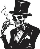 klassiek cohiba kam roken heer skelet vector logo voor tijdloos charme wijnoogst damp insigne vector ontwerp voor roken heer icoon met retro elegantie