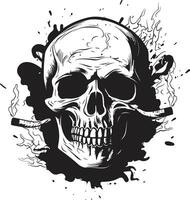 verfijnd relikwie insigne roken heer skelet vector logo voor wijnoogst gevoel roken spook kam vector ontwerp voor heer skelet icoon met elegantie