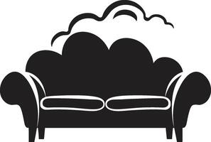 strak zitplaatsen insigne vector sofa stoel logo voor modern leven elegant loungen insigne chique sofa reeks icoon voor geavanceerde interieurs