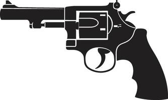 vat schoonheid insigne elegant revolver logo met gespannen elegantie tactisch neiging kam trendsettend revolver icoon in modern ontwerp vector
