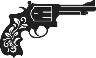 strak zijarm insigne vector logo voor elegant vuurwapen in beroep gaan precisie elegantie kam mode vooruit revolver ontwerp voor opvallend gevolg