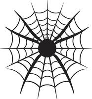 acht legged majesteit insigne elegant spin en web vector voor bevallig ontwerp griezelig crawler kam spookachtig spin logo met ingewikkeld web voor intrigeren