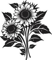 bloeiend schoonheid kam bevallig zonnebloemen ontwerp voor elegant branding zonnig kalmte insigne vector zonnebloemen logo voor kalmte en positief gevoel