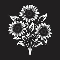 stralend veerkracht insigne iconisch zonnebloemen logo voor opbeurend branding bloesem schittering kam artistiek vector logo met zonnebloemen in focus