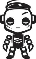 praatbox totem insigne schattig robot Chatbot ontwerp voor babbelen genot whizz widget kam aanbiddelijk robot logo voor tech gesprekken vector