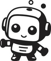 byte formaat bot kam vector icoon van een schattig robot voor babbelen bijstand mini mech wonder insigne compact robot logo voor gemoedelijk charme