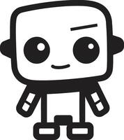 nano duwtje insigne aanbiddelijk robot logo voor babbelen bijstand pint formaat vriend kam klein robot Chatbot icoon voor compact verbindingen vector