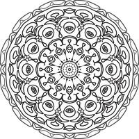 cirkelvormig patroon in de vorm van mandala voor henna, mehndi, tatoeage, decoratie. decoratief ornament in etnische oosterse stijl. kleurboek pagina. vector