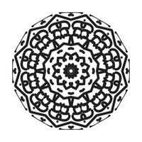 cirkelvormig patroon in de vorm van mandala voor henna, mehndi, tatoeage, decoratie. decoratief ornament in etnische oosterse stijl. kleurboek pagina. vector