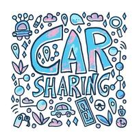 auto sharing concept. vector vlak illustratie.