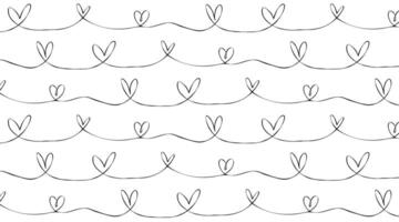 naadloos patroon met een solide lijn van harten. Valentijn achtergrond. vector illustratie voor grafiek, textiel en patroon. schattig patroon lijn