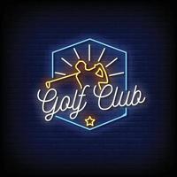 golfclub neonreclames stijl tekst vector