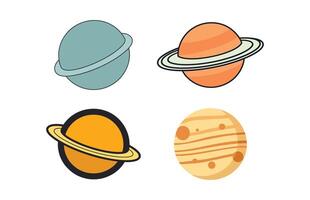 Pluto planeet ruimte illustratie set, Pluto planeet vector reeks