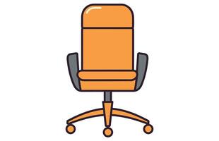 kantoor stoelen vector illustratie, kantoor stoel of bureau stoel in divers points van visie illustratie