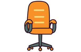 kantoor stoelen vector illustratie, kantoor stoel of bureau stoel in divers points van visie illustratie