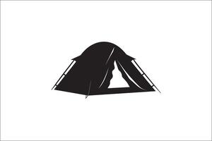 camping elementen vector silhouet, camping tent, camping camera, camping bus, bestelwagen, boom