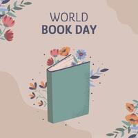 hand- getrokken illustratie voor wereld boek dag viering vector