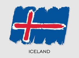 IJsland vlag borstel beroerte ontwerp. nationaal vlag van IJsland vector