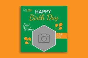 geboorte dag sociaal media post ontwerp vector