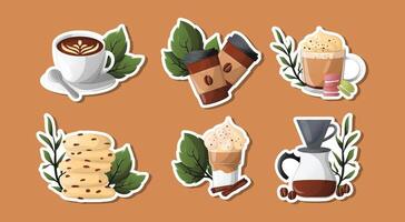 illustratie van koffie sticker vector