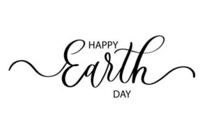 happy earth day - schattige handgetekende kinderkamerposter met belettering in scandinavische stijl. vector