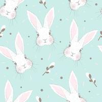 naadloos patroon met kleine konijnenvectorafdrukken voor babykamer, babydouche, wenskaart, kinder- en babyt-shirts en slijtage. vector
