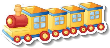 gele trein speelgoed cartoon sticker vector