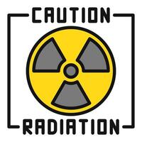 vector voorzichtigheid straling - waarschuwing teken gekleurde icoon of symbool