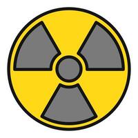 radioactief risico waarschuwing vector modern gekleurde icoon of symbool