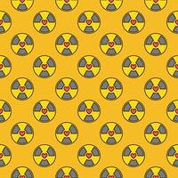 straling symbool met hart vector radioactief gekleurde naadloos patroon