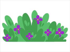 struiken gras met bloemen illustratie vector