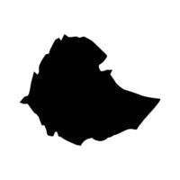 silhouet kaart van Ethiopië vector