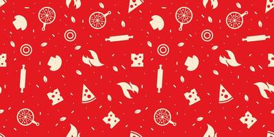 modieus pizza elementen herhalende patroon met grunge stijl. vector illustratie geschikt voor afdrukken.