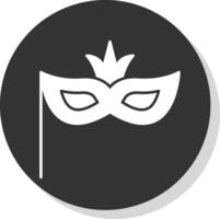 carnaval masker glyph grijs cirkel icoon vector