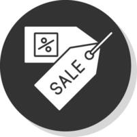 verkoop glyph grijs cirkel icoon vector