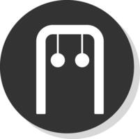 gymnastiek- ringen glyph grijs cirkel icoon vector