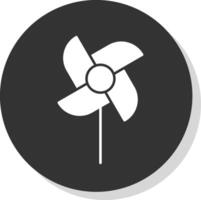 pinwheel glyph grijs cirkel icoon vector