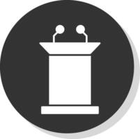 podium glyph grijs cirkel icoon vector