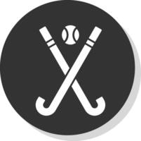 hockey glyph grijs cirkel icoon vector