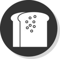 geroosterd brood glyph grijs cirkel icoon vector