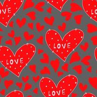 vector naadloze patroon van harten met Valentijnsdag 14 februari. achtergrond voor uitnodigingen, behang, inpakpapier en scrapbooking