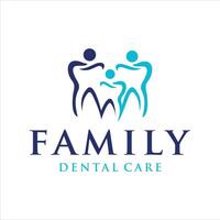 familie tandheelkundig zorg logo ontwerp vector sjabloon