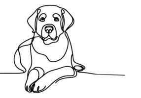 ai gegenereerd doorlopend een zwart lijn tekening van hond schets tekening vector illustratie op wit achtergrond