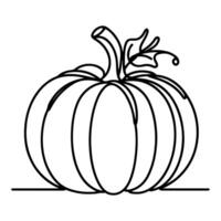 doorlopend een zwart lijn tekening van pompoen halloween herfst oogst schets schetsen tekening voor kleur vector Aan wit achtergrond