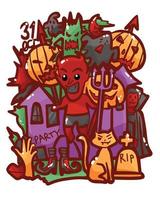 Halloween-feest doodle illustratie vector
