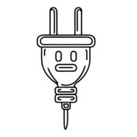 ai gegenereerd doorlopend een lijn tekening elektrisch plug en elektriciteit licht teken icoon schets tekening vector illustratie Aan wit achtergrond